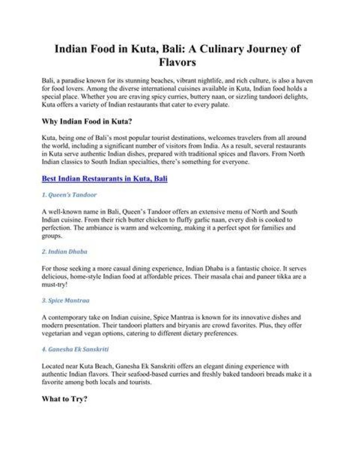 A Culinary Journey Of Flavors