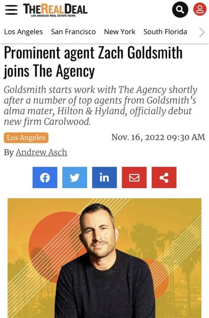 Zach Goldsmith And "The Agency Wife"